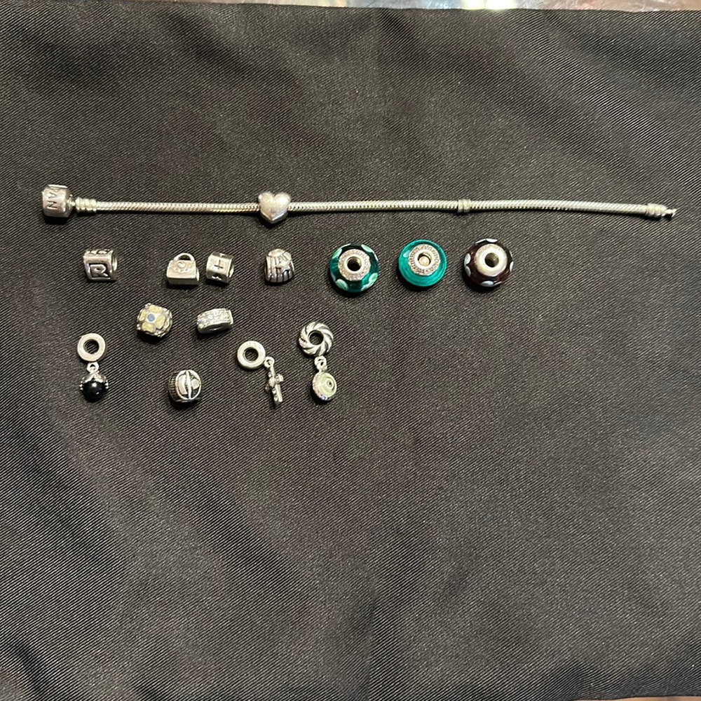 Small pandora bracelet with charms